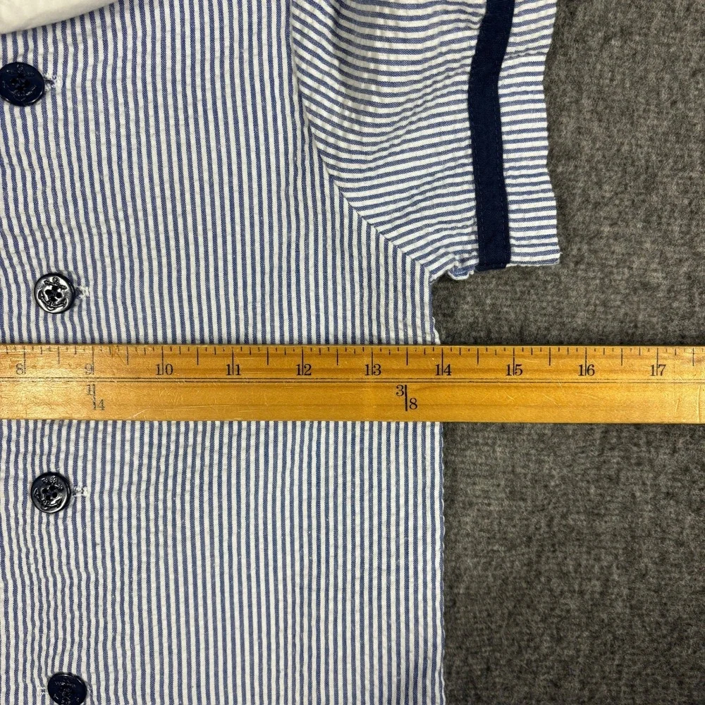 Funtasia Too Boys Sailor Seersucker Set Blue Stripe Anchor Buttons 4T 58200